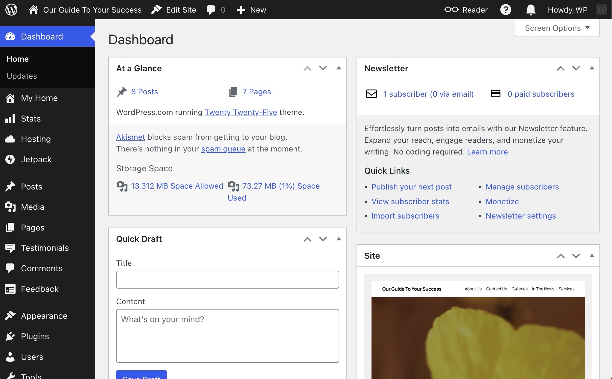 Picture of Wordpress Interface